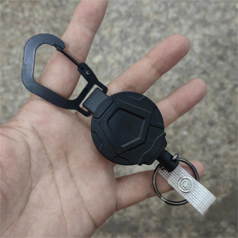 Picture of Amazon retractable easy pull buckle heavy duty coated steel wire rope outdoor fish fishing key chain anti-lost easy pull in stock