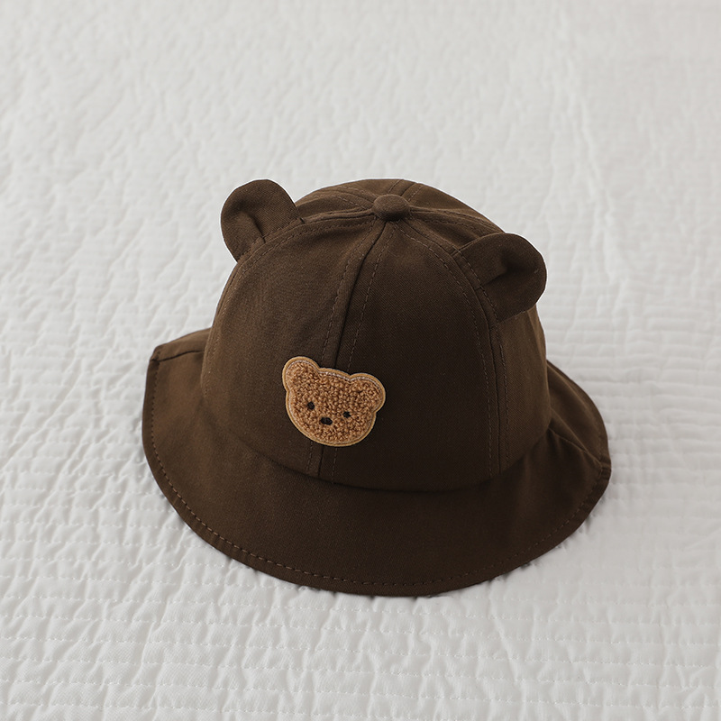 Picture of Fisherman hat ear stickers bear spring and autumn children sun hat boys baby basin hat Girls cute super cute fisherman hat