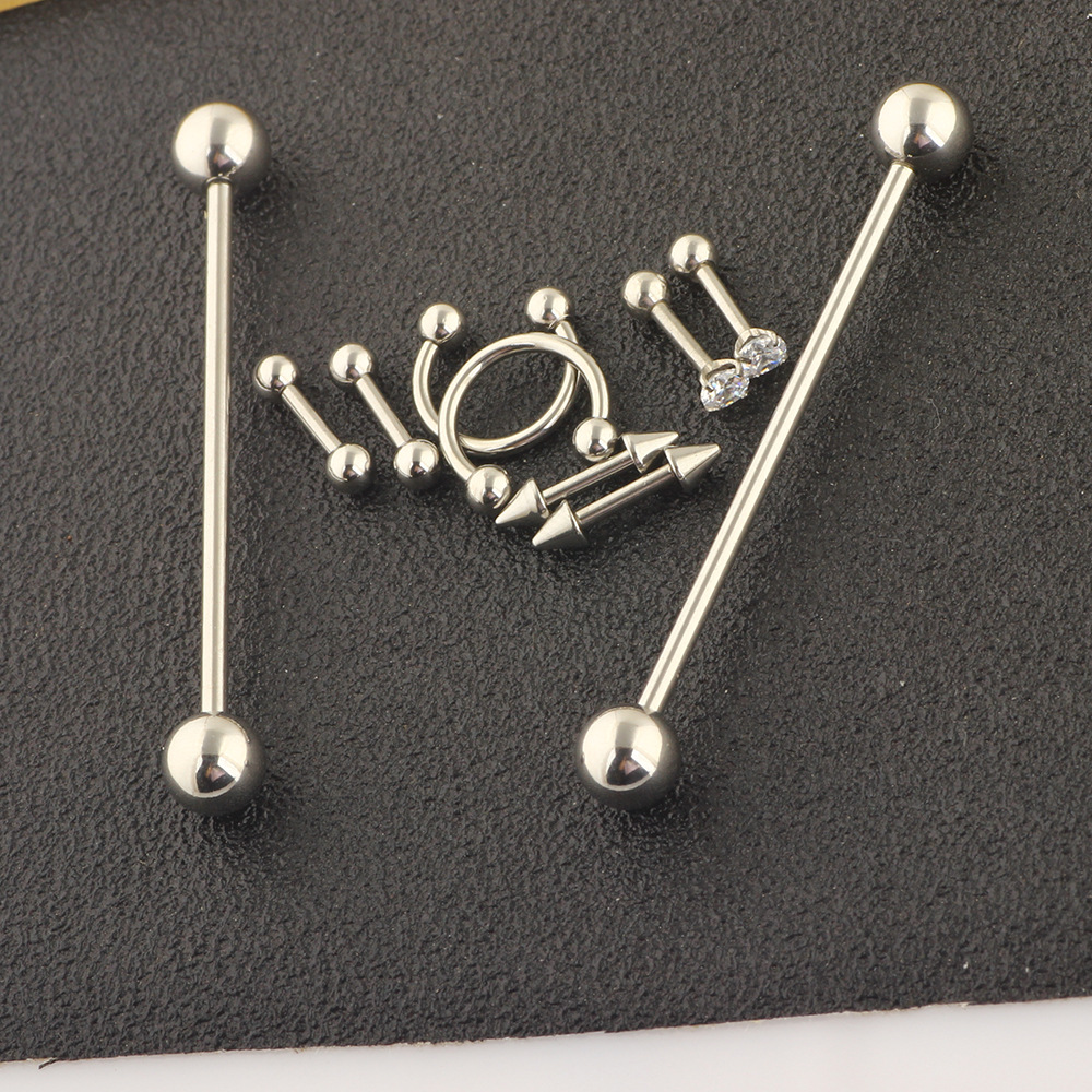 Picture of Amazon EBAY 10 pieces suit piercing jewelry nose ring nose nail eyebrow nail lip nail long rod industrial ear studs