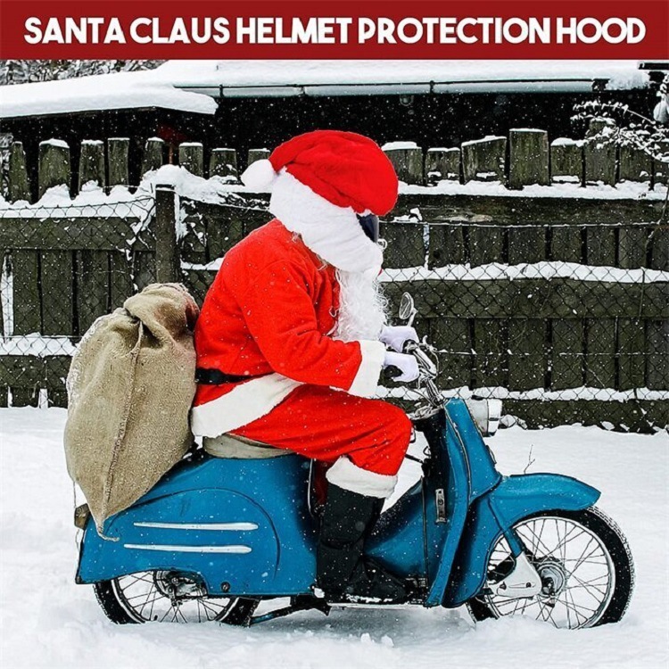 Cross-border motorcycle helmet Christmas hat crazy funny old man motorcycle helmet cover cap outdoor decorations
