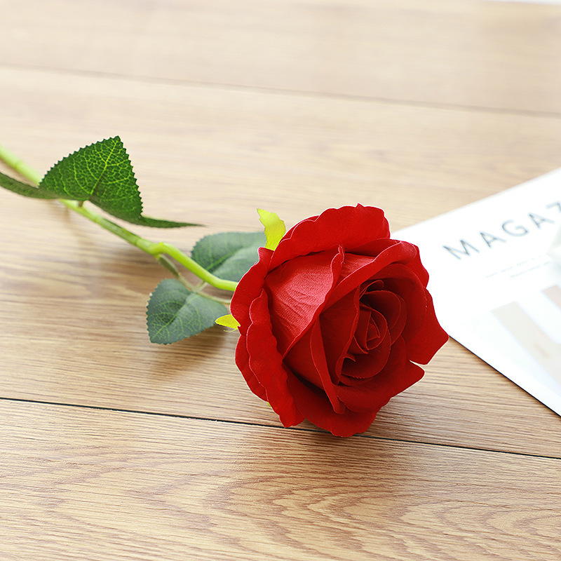 Picture of Cross-Border Supply Velvet Rose Home Decoration Wedding Bouquet Gothic Halloween Black Rose Simulated Rose