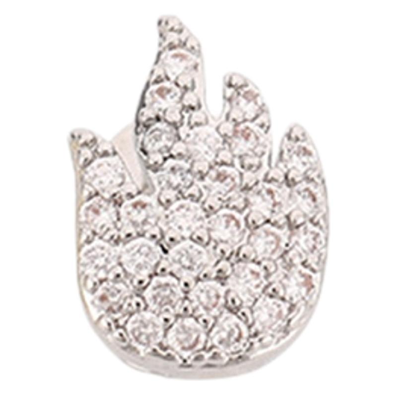Picture of Amazon Hot Sale Christmas Flame Single Braces Full Zirconium Hip Hop Gold Plated Braces bling Micro Zircon