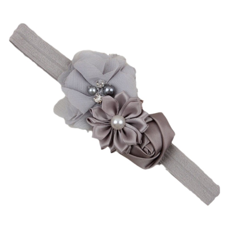 Europe and the United States best selling hand sewing flower rose combination hair band newborn hair band foreign trade children's hair band supply