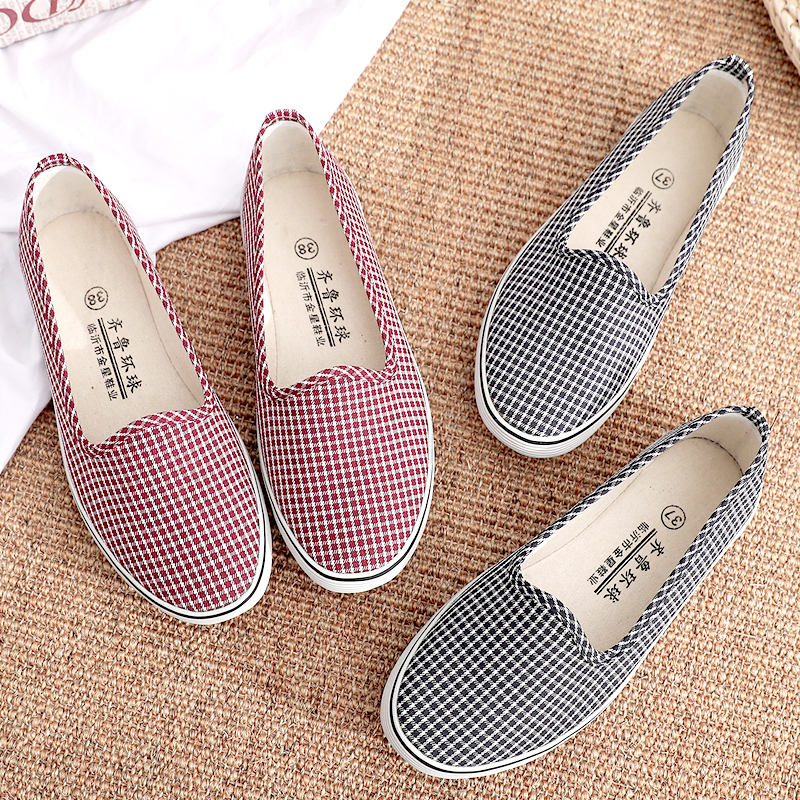 Old Beijing Cloth Shoes Women's Middle-aged and Elderly Mother's Single Shoes Non-slip Soft Bottom Beef Sole Canvas Work Shoes