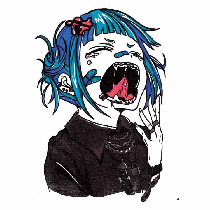 Picture of Diablo Tattoo Sticker Women's Waterproof Lasting European and American Violence Lori ins Cute Cartoon Flower Arm Non-Reflective Anti-Han