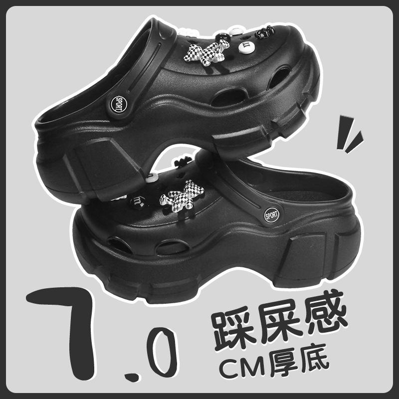Picture of Thick-Soled Croc Shoes Women's 2025 New Summer Eva Anti-Slip Heightening Heel Beach Sandals Slippers Women's Summer Outerwear