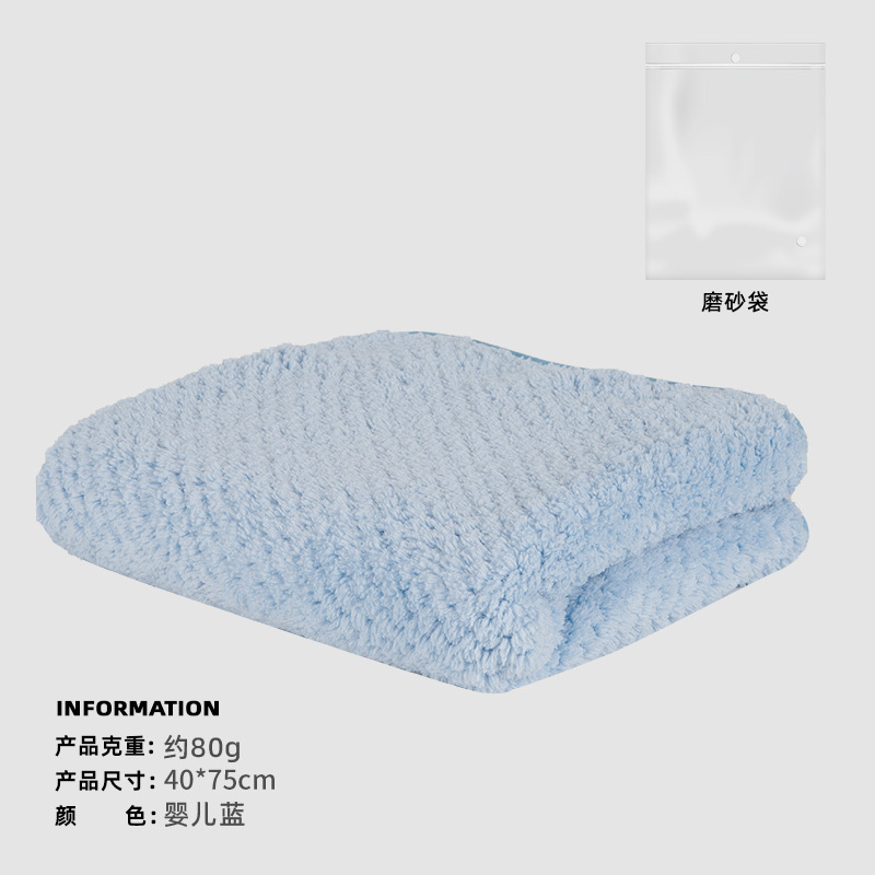 Picture of Coral Fleece Towel Solid Color Thickened Extra Large Soft Absorbent Face Towel Household Adult Children Face Towel Wholesale