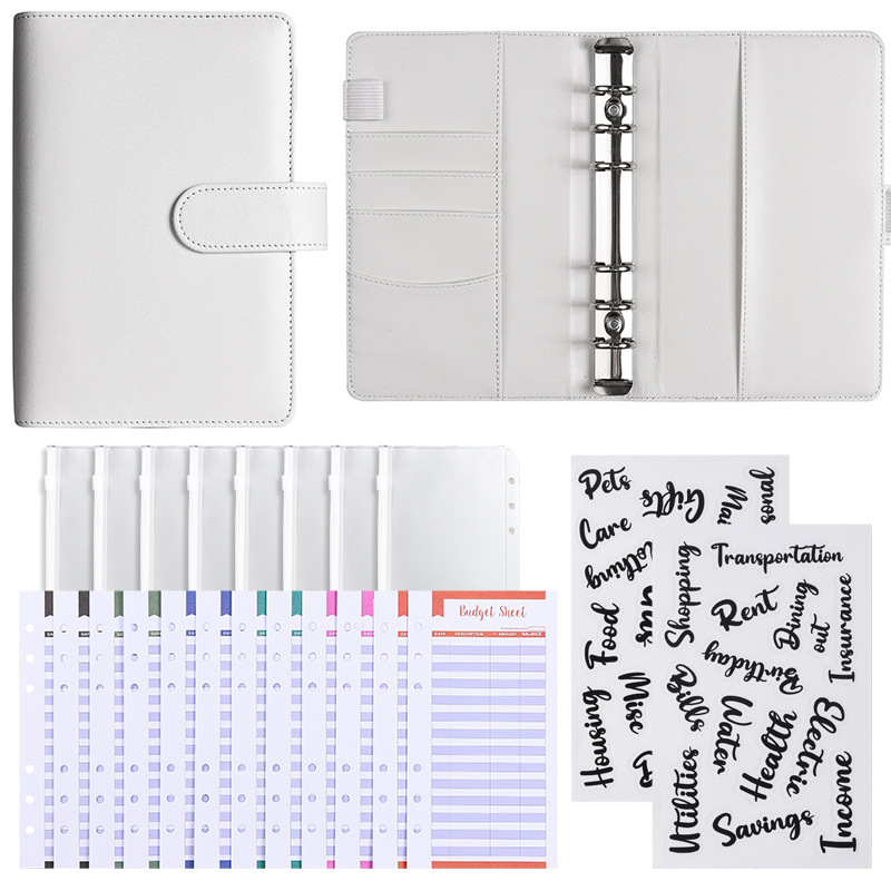 Picture of A6 Binder Cross-Border Creative Notebook Wholesale Zipper Bag Macaron Pu Leather Cash Budget Notebook