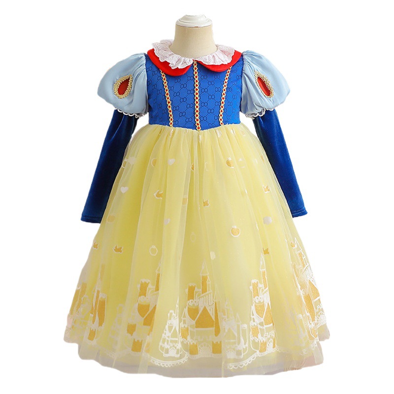 Girls Original Snow White Dress 2025 Spring New Children's Girls First Birthday Dress Halloween Dress