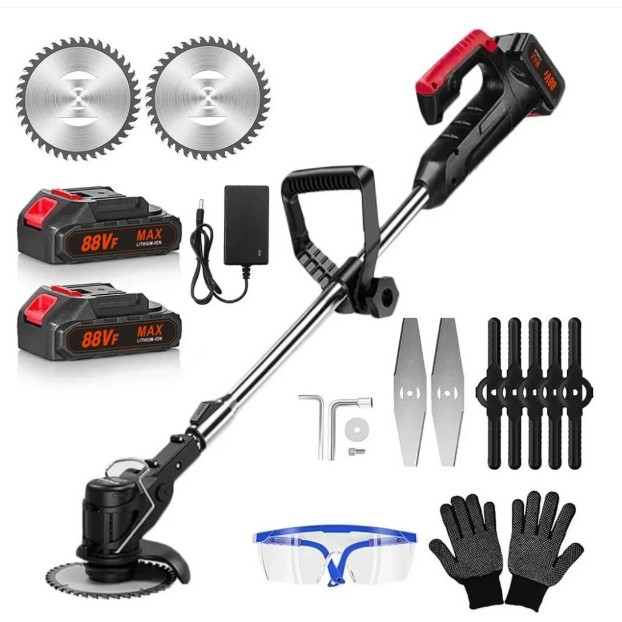 Double Fold Handheld Electric Foldableing Lawn Mower Length Adjustable for Home Gardening Pruning Tools for 18V Electric