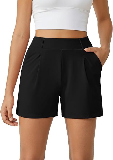 Picture of 2025 Amazon Women's Shorts Fashionable High Waist Casual Easiest for Match Summer with Pockets Fitness Sports Yoga