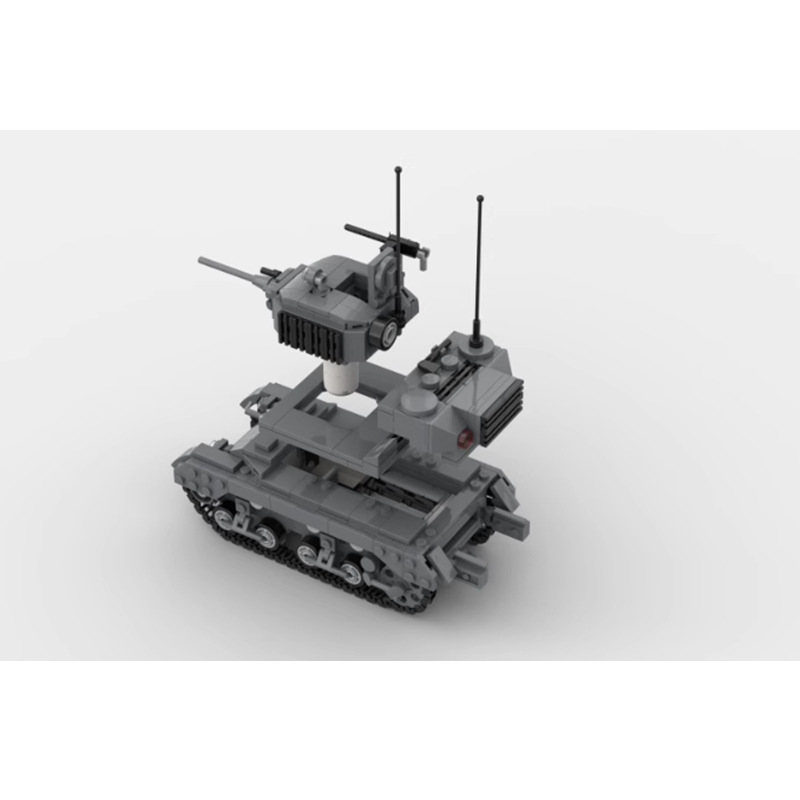 Picture of MOC-161865 compatible with Lego World War II M5 tank model military series diy assembling building blocks toys for children
