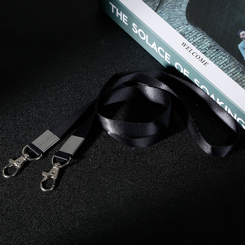 Picture of Lobster hook double buckle key chain thickened lanyard work card badge lanyard work tag factory tag printed logo