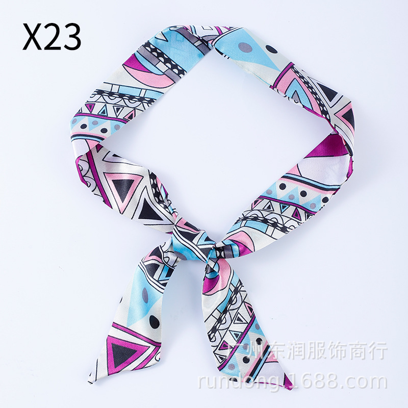 Picture of Silk Scarf Wholesale Long Beveled Small Silk Scarf Double-layer All-match Hair Belt Ribbon Decoration Tie Bag Hand Gift Box Silk Scarf