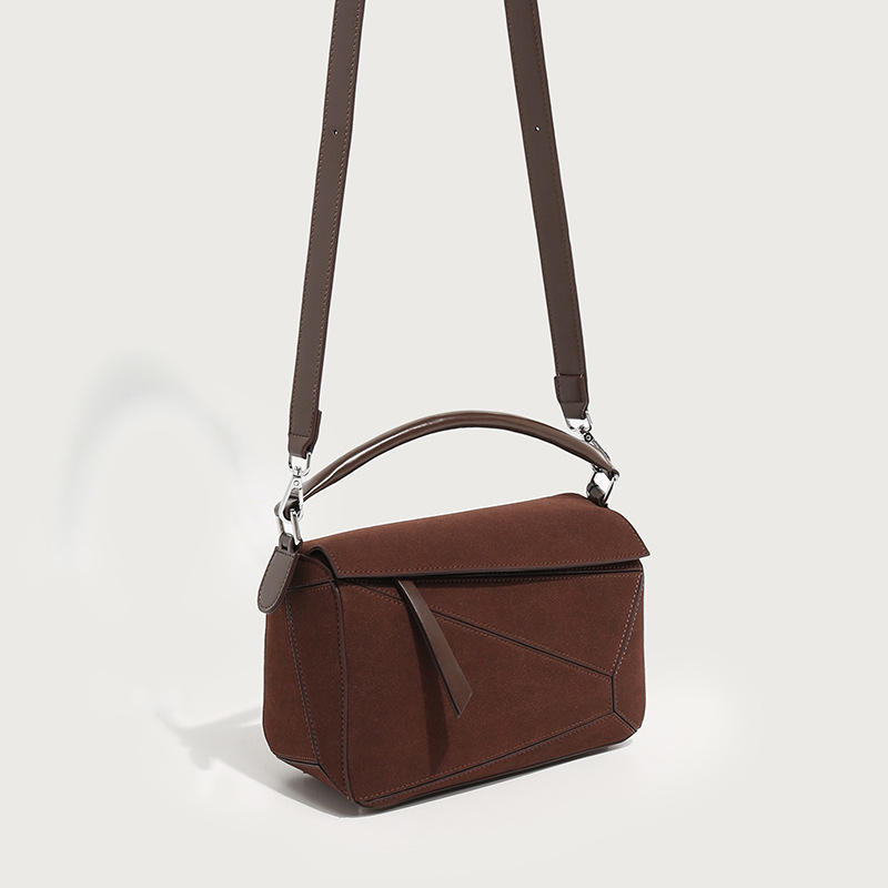 Picture of Autumn and Winter new simple pulzz portable geometric bag frosted shoulder bag women's bag versatile stitching crossbody large capacity