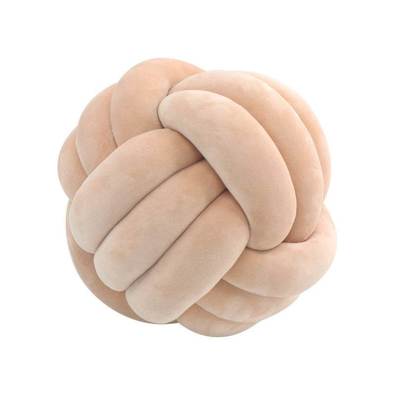Picture of Ins Popular Three-Strand Rope Knotted Round Ball Home Fabric Creative Hand-Woven Decorative Pillow Cushion Lumbar Cushion