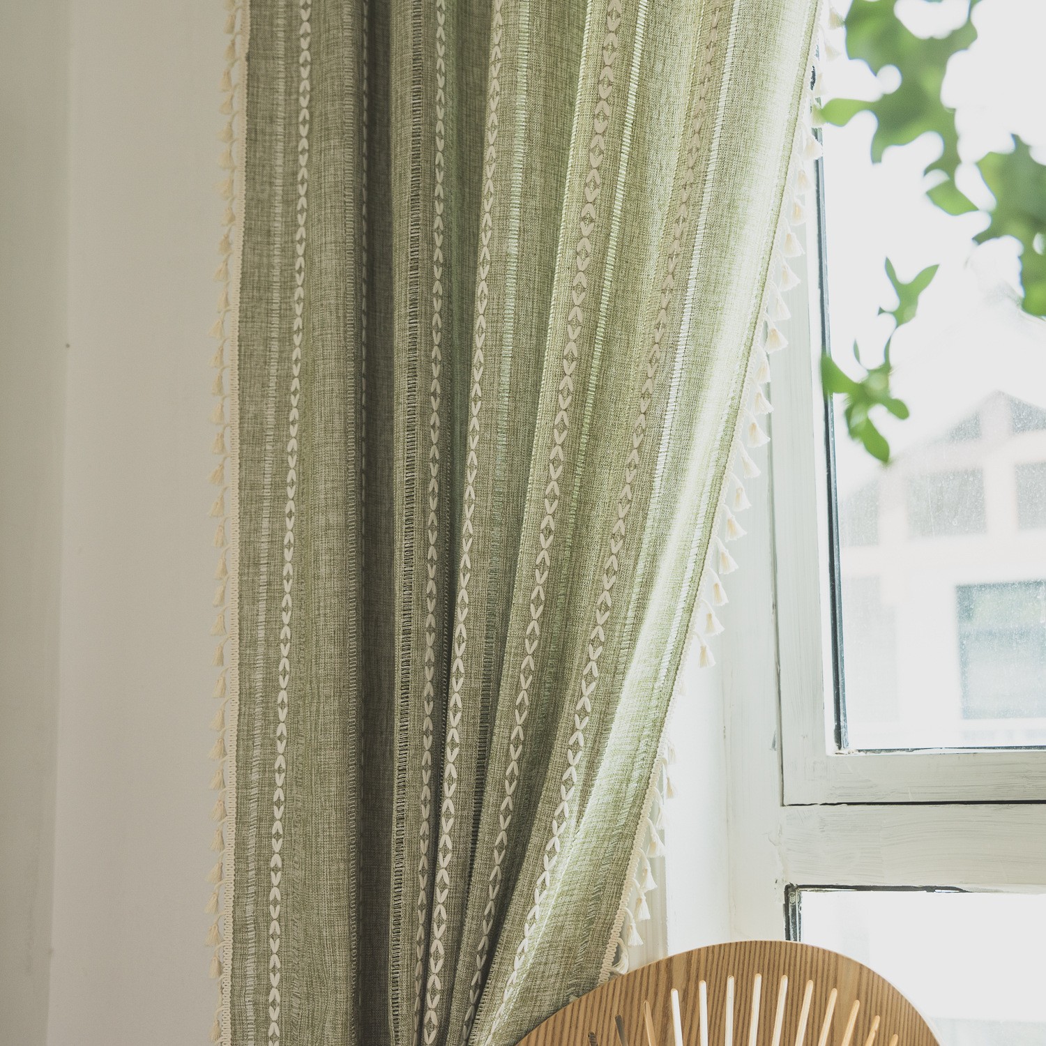 Picture of Cross-border Amazon best selling milk White Hollow embroidery translucent kitchen soundproof living room floating curtain finished wholesale