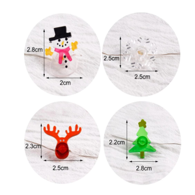 Picture of Led shape copper wire lamp mini snowman crutch snowflake fastener copper wire lamp decorative lights strictly selected light string