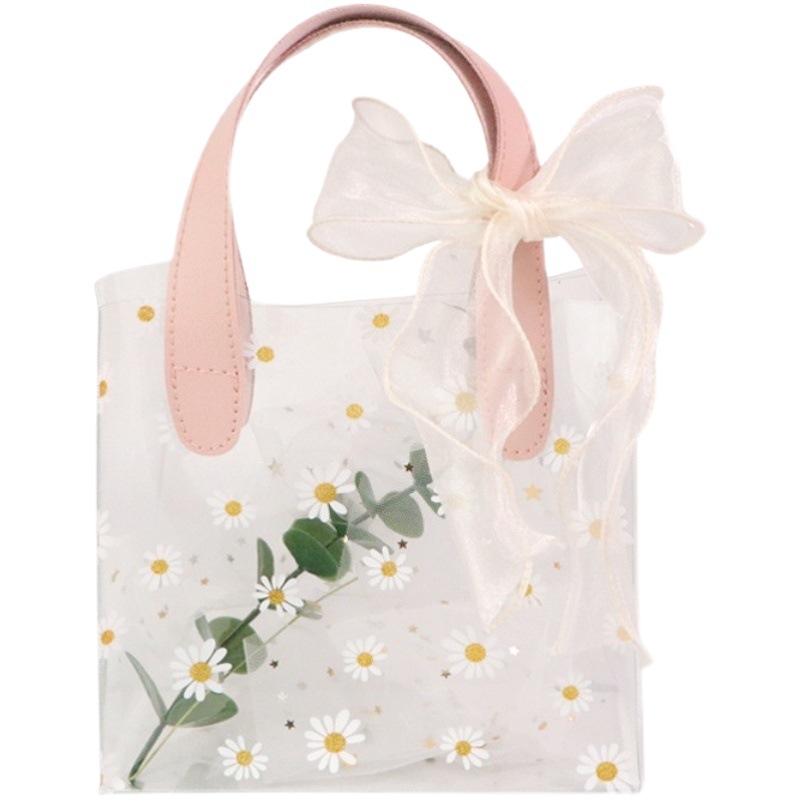Daisy Sanba Transparent Handbag Gift Bag Pvc Plastic Birthday Gift Box High-End Gift Bag