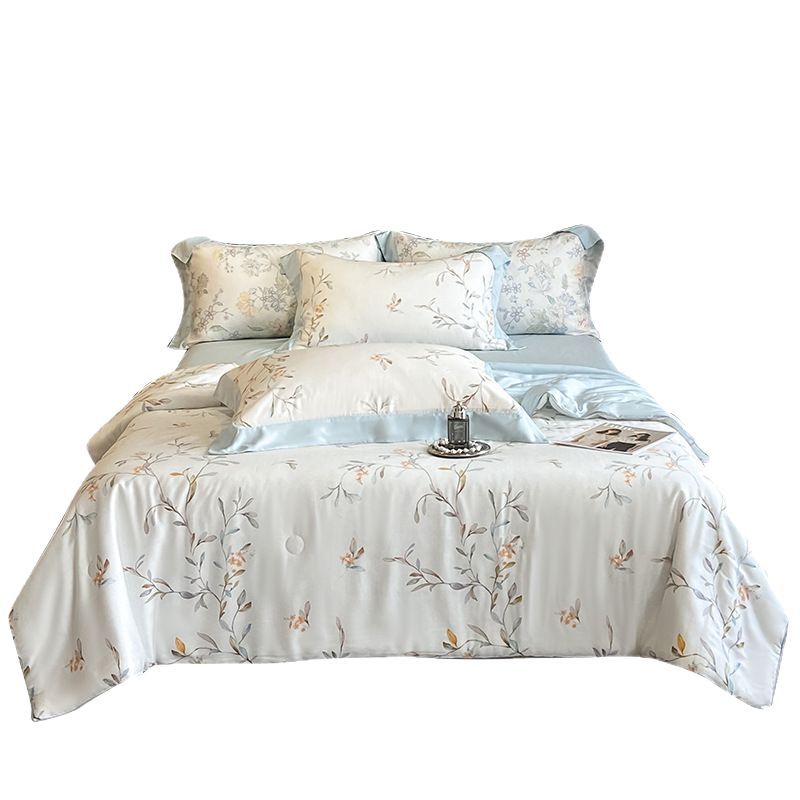 Picture of Class A 60S Tencel Summer Quilt Four-piece Lyocell Fiber Summer Quilt Machine Washable Air-conditioning Quilt Summer Thin Quilt