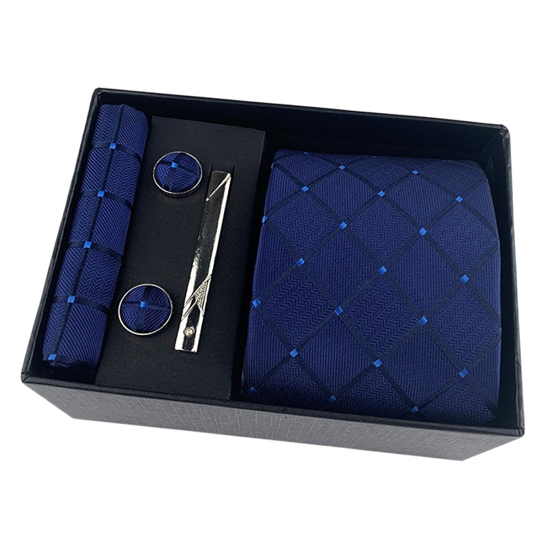 Picture of Factory Wholesale Men's Tie Business Dress Wedding Photo Suit Accessories Tie Cufflinks Square Tie Gift Box