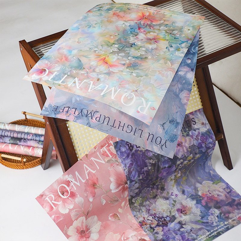 Flower Love Tanabata Love Sicilian Oil Painting Wind Wrapping Paper Fenghua Paper Valentine's Day Flower Wrapping Paper Art Fenghua Paper