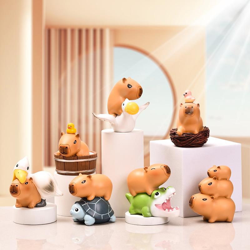Picture of Cute little bean khaki balakatong doll trendy surprise blind box resin hand-made online hot selling gift