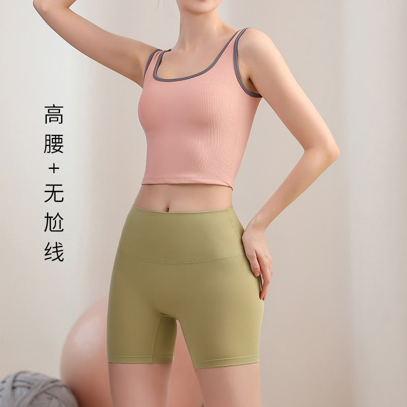 Heavy recommend LULU same yoga three pants women's summer non-woven line fitness sports pants breathable quick-drying shorts