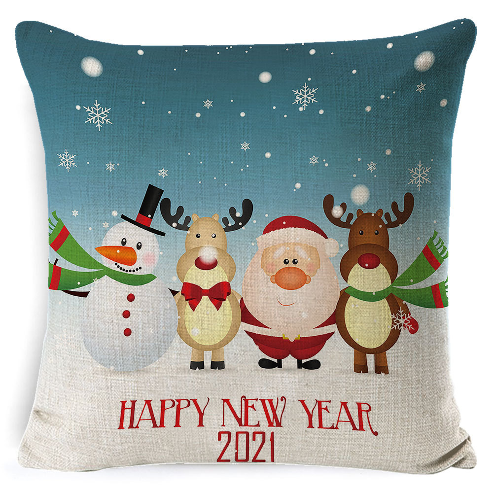 Picture of Christmas Pillow Case Linen Super Soft Peach Leather Printed New Amazon Household Products Cushion Pillow Case Custom