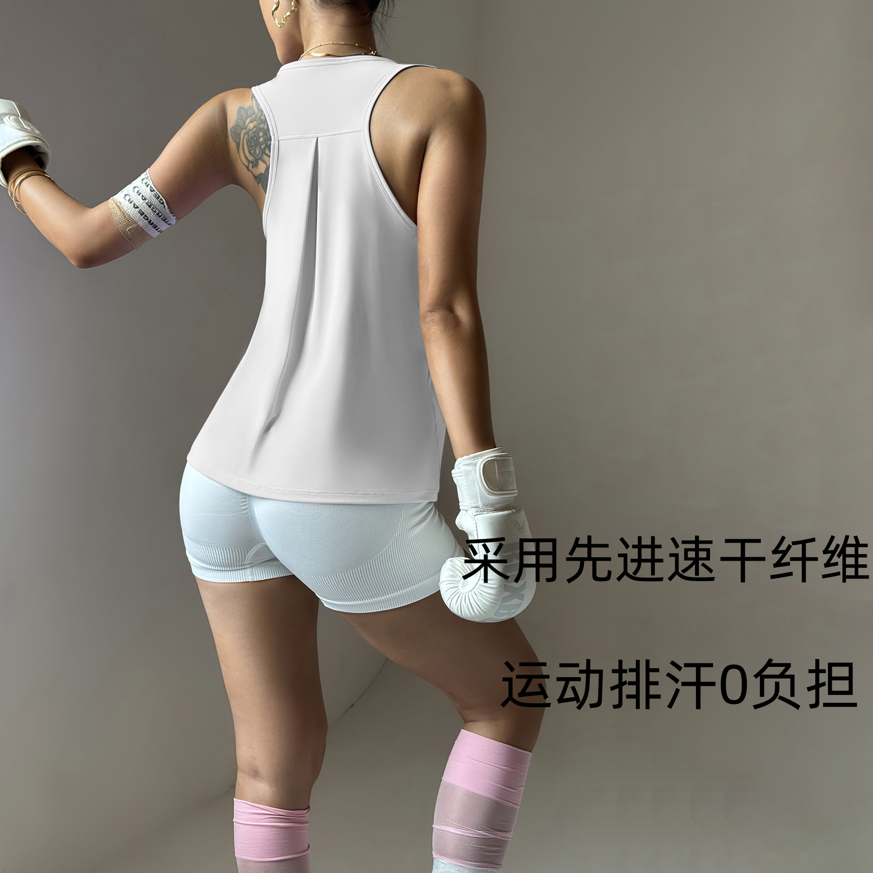 European and American Fashionable Loose Quick-Drying Yoga Tops for Women Breathable Sports Sleeveless Vests Fitness Training Running Blouses