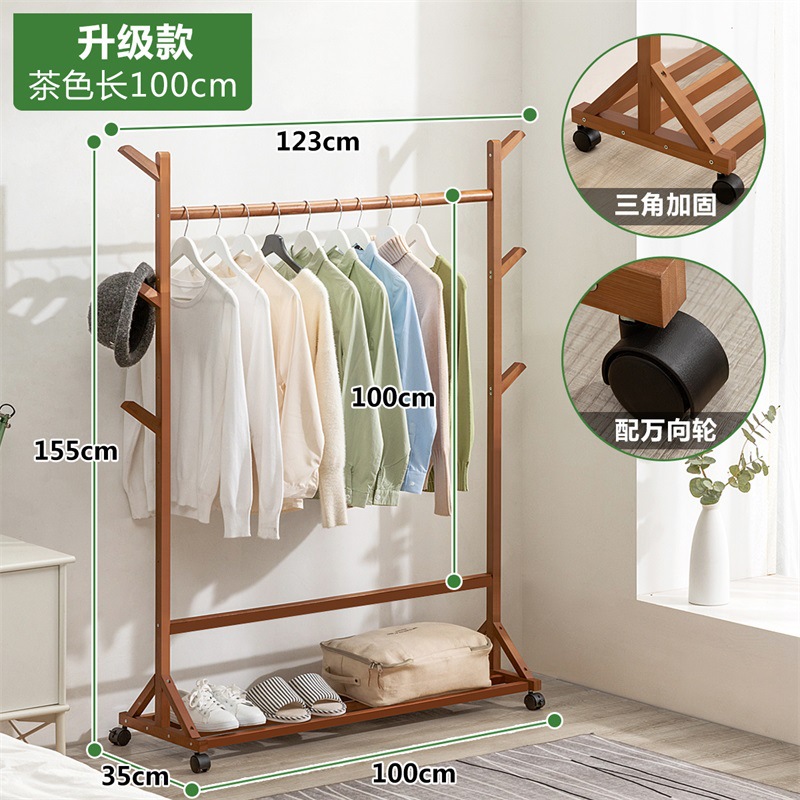 Picture of Coat Rack Floor Hanger Household Hanger Hanging Clothes Floor Rack Bedroom Vertical Simple Rack Hanger