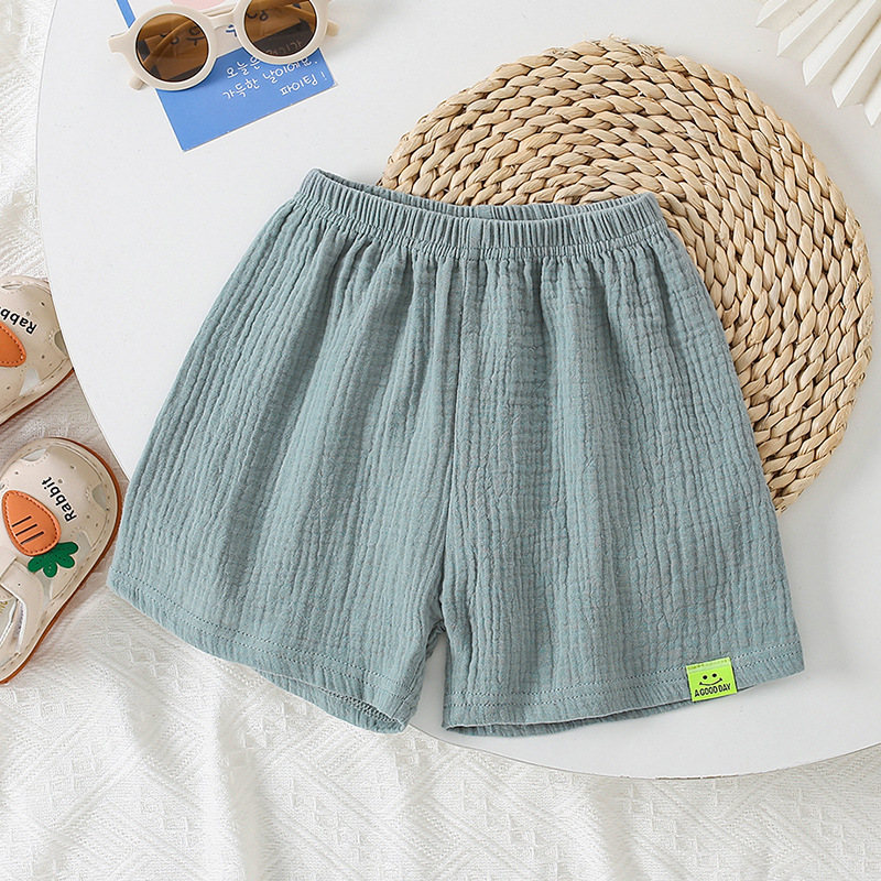 Picture of 24 summer children's shorts children's candy color cotton yarn loose casual sports shorts breathable five-point beach pants