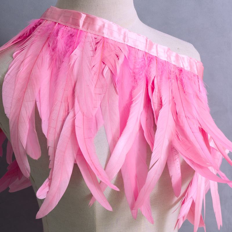 Picture of 2 m/bar cock tail cloth edge feather cloth strip performance clothing skirt cloth belt shawl feather decoration clothing accessories