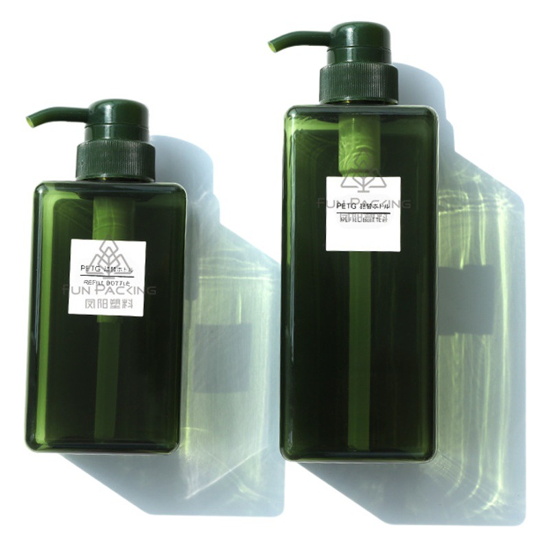Petg Square Lotion Bottle 250ml Hand Sanitizer Shampoo Bottle 450ml Sub-Bottle Shower Gel Bottle 650ml