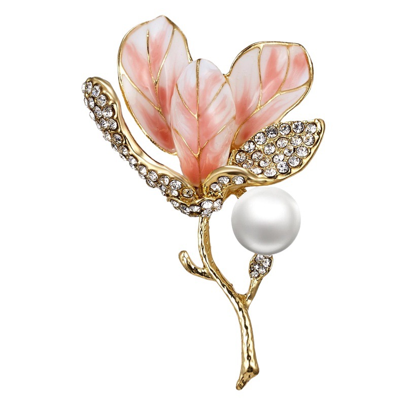 AliExpress popular creative flower pearl brooch fashion all-match daisy chrysanthemum painting oil plant brooch wholesale