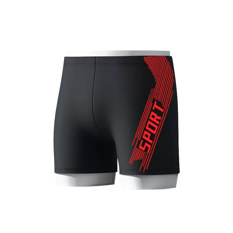 Picture of Wholesale swimming trunks men's factory direct supply blue and red flame plus size men's boxer swimming trunks wholesale hot spring Beach