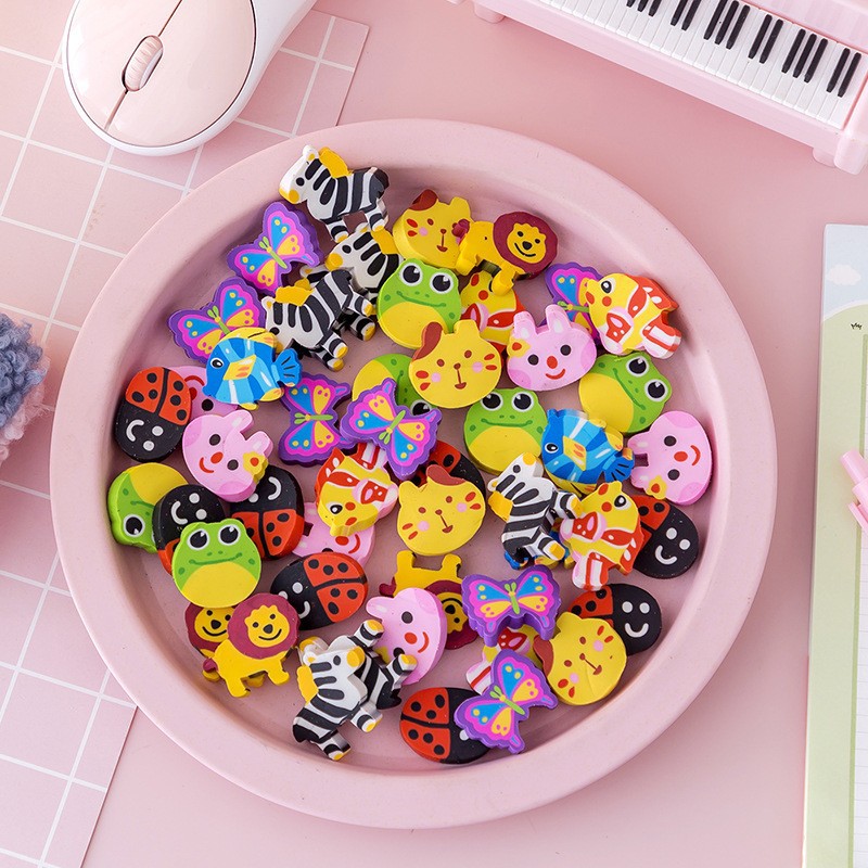 Picture of Creative Cartoon Eraser Animal Eraser Primary School Students Rubber Head Children Learning Stationery Set Gift Single T