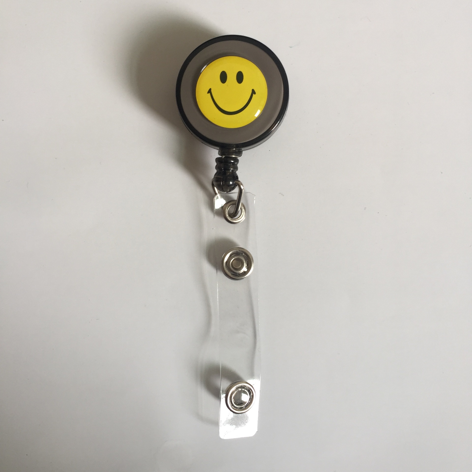 Picture of Factory wholesale LOGO smiley face easy pull buckle easy pull retractable buckle ID card set badge buckle key work card buckle