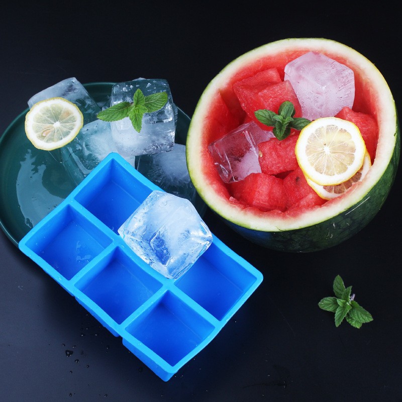 Picture of Amazon hot sale silicone large ice tray easy demoulding square ice box whiskey ice mold anti-odor ice box