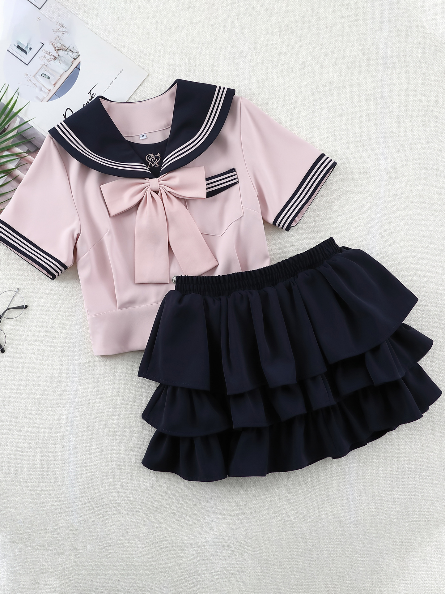 [Chunxin] Authentic Japanese sweet girl style original sailor uniform JK uniform academy style pleated skirt set for school supply