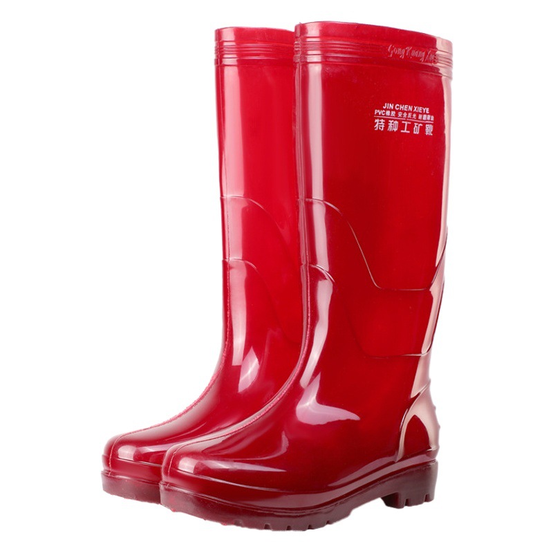 Summer Brown high barrel quick-drying men's rain boots workshop site industrial and mining non-slip rain boots fishing waterproof water shoes rubber shoes