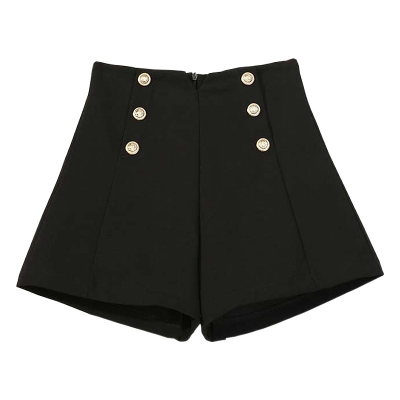 Fashion double-breasted three-point pants women summer 2023 new high-waisted casual pants slim outerwear women's shorts wholesale