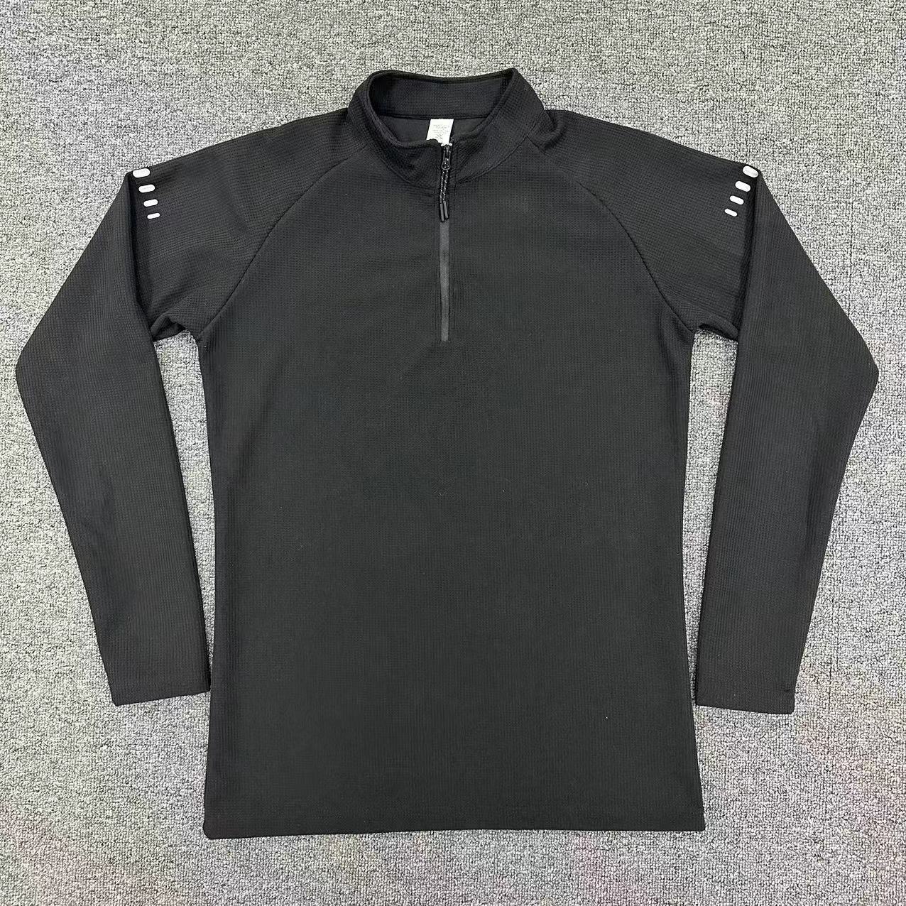 Sports T-shirt slim-fit half zipper stand collar sweater fitness breathable long sleeve running training high elastic reflective quick-drying clothes