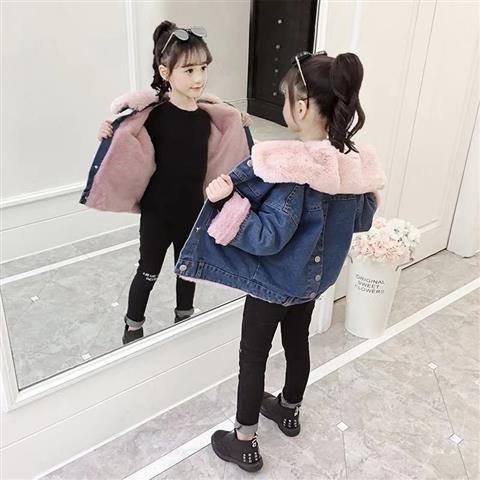 Picture of Girls' Denim coat Western style spring and autumn 2021 new children's autumn children's clothing autumn and winter fleece-lined baby girls' autumn clothing