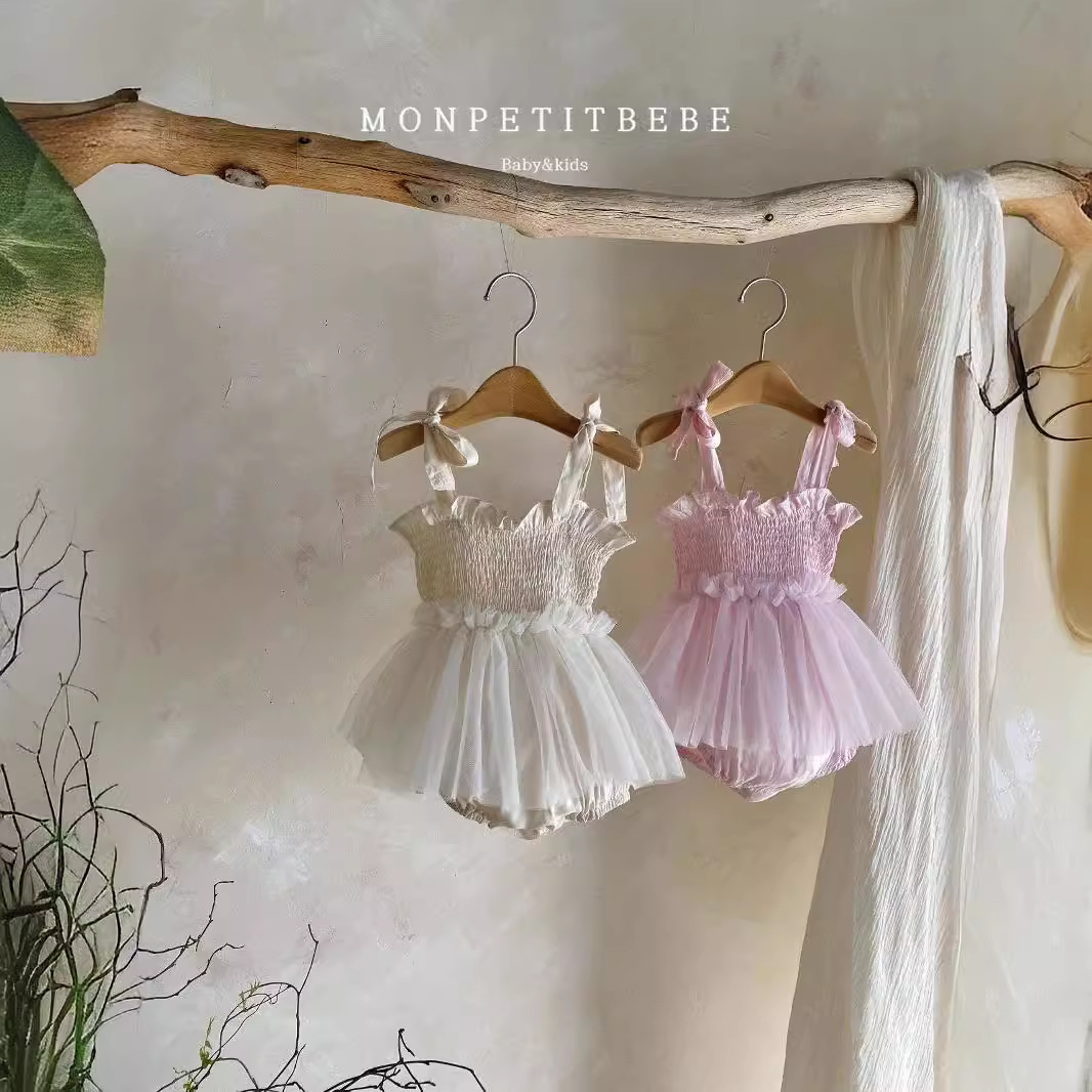 Picture of Ins Korean-style Summer New Baby Sling One-piece Dress Baby Mesh Dress Newborn One Hundred Days Princess Dress