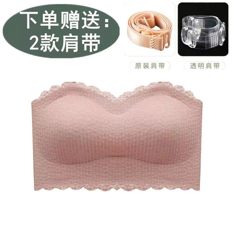 Picture of Strapless Underwear Women's Lace Non-slip Summer Thin Small Chest Push-up Invisible Strapless Anti-slip Envelope Bra