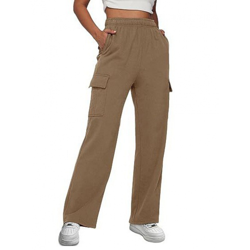 2023 Amazon New Long Loose Trousers Casual Sports High Waist Caution Pants Slimming Straight Leg Wide Leg Pants for Women