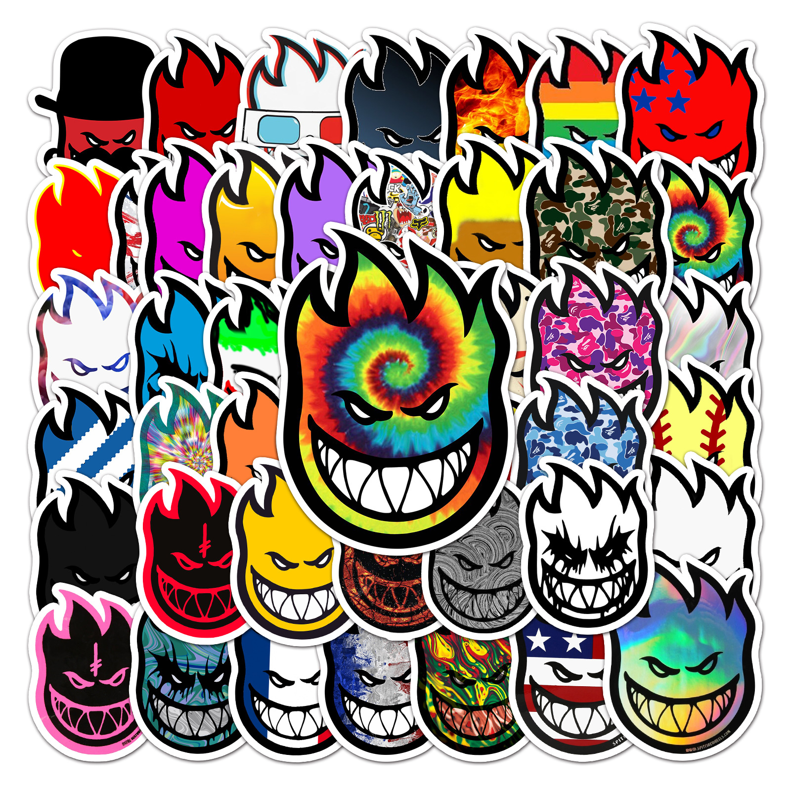 Picture of 50 small fire graffiti stickers personalized cross-border cool tide brand DIY skateboard cup luggage stickers wholesale