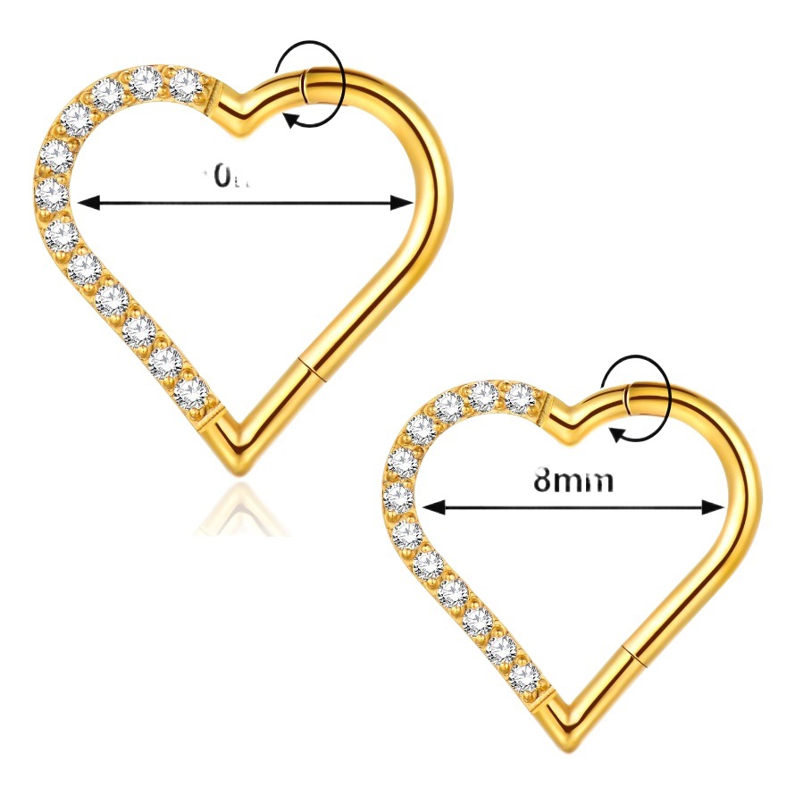 Cross-border explosions g23 titanium love-shaped nose ring ear nail European and American personality body piercing nose seamless earrings