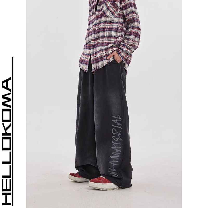 Picture of American Style High Street Outdoor Handsome Letter Straight Pants European and American Style New 2024 Old Trousers Men's High Street Trendy